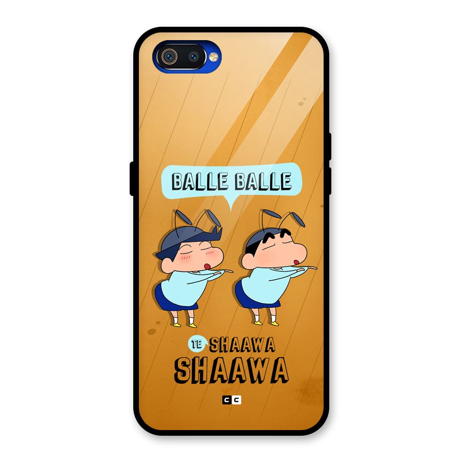 Balle Balle Shinchan Glass Back Case for Realme C2
