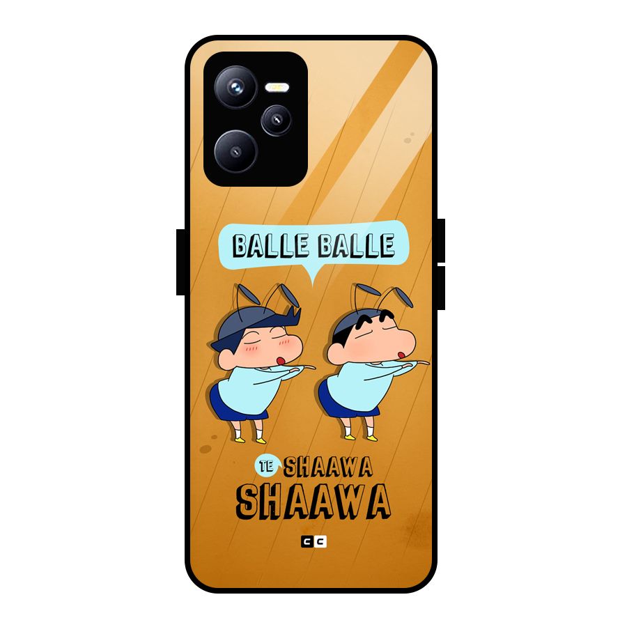 Balle Balle Shinchan Glass Back Case for Realme C35