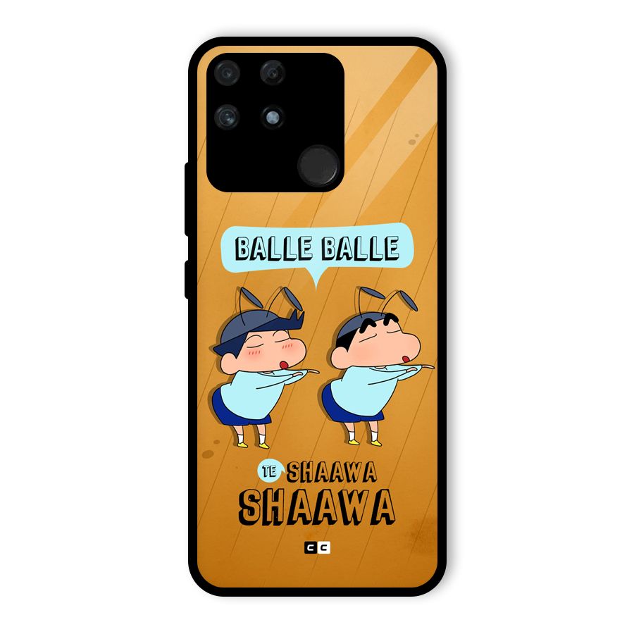 Balle Balle Shinchan Glass Back Case for Realme Narzo 50A