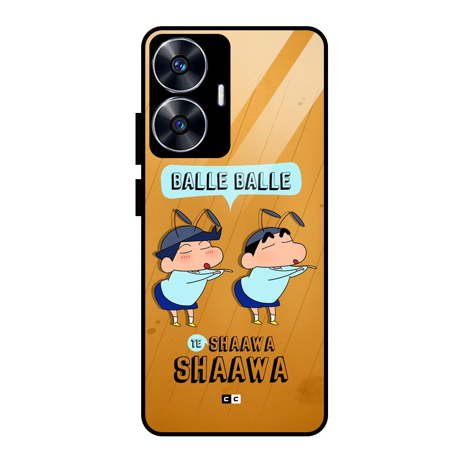 Balle Balle Shinchan Glass Back Case for Realme Narzo N55