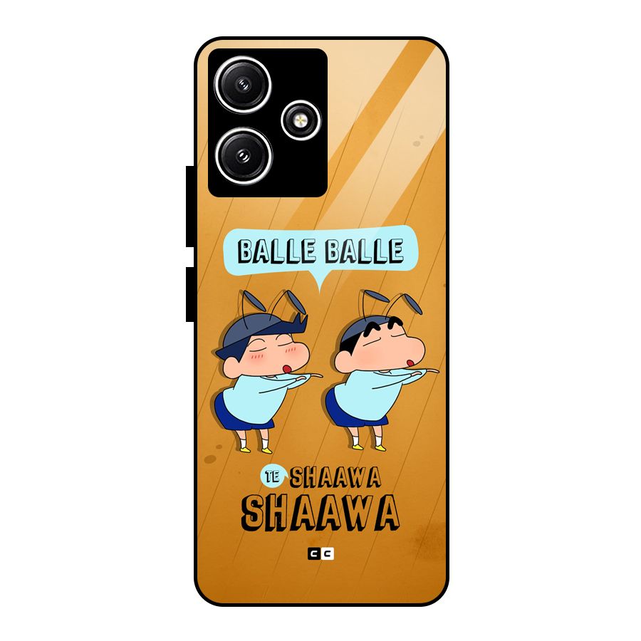 Balle Balle Shinchan Glass Back Case for Redmi 12 5G