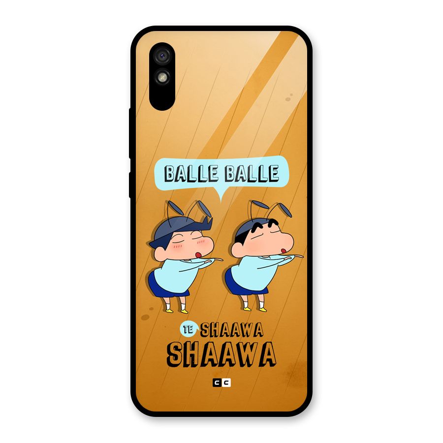 Balle Balle Shinchan Glass Back Case for Redmi 9A