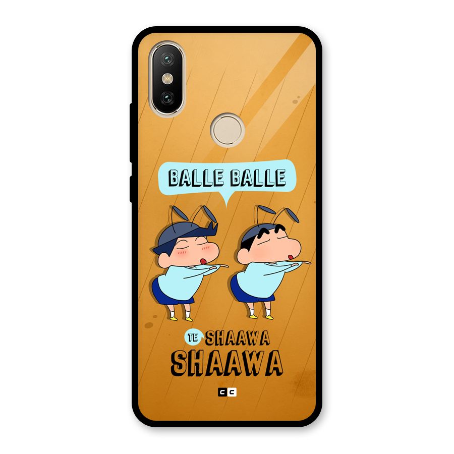 Balle Balle Shinchan Glass Back Case for Redmi A2