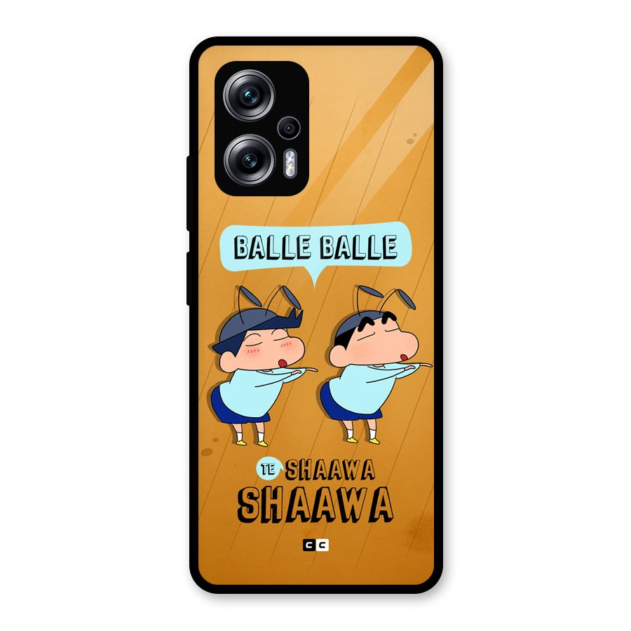 Balle Balle Shinchan Glass Back Case for Redmi K50i