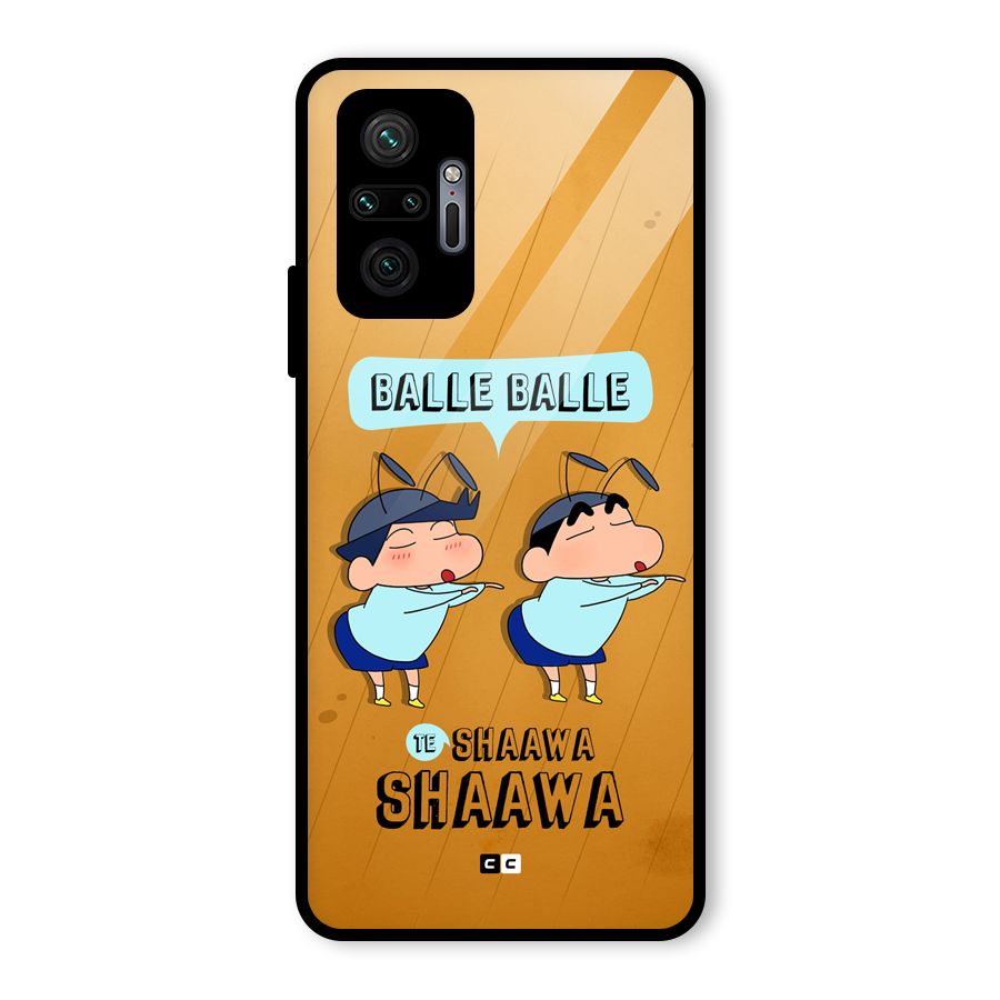 Balle Balle Shinchan Glass Back Case for Redmi Note 10 Pro