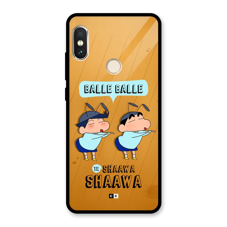 Balle Balle Shinchan Glass Back Case for Redmi Note 5 Pro