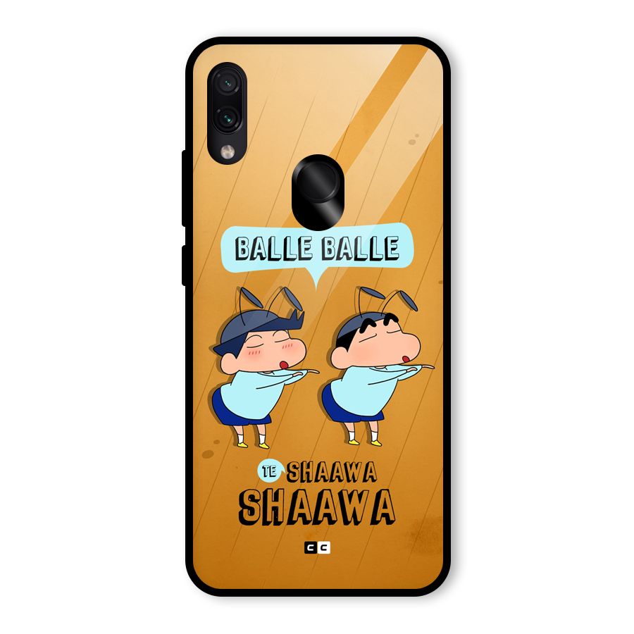 Balle Balle Shinchan Glass Back Case for Redmi Note 7 Pro
