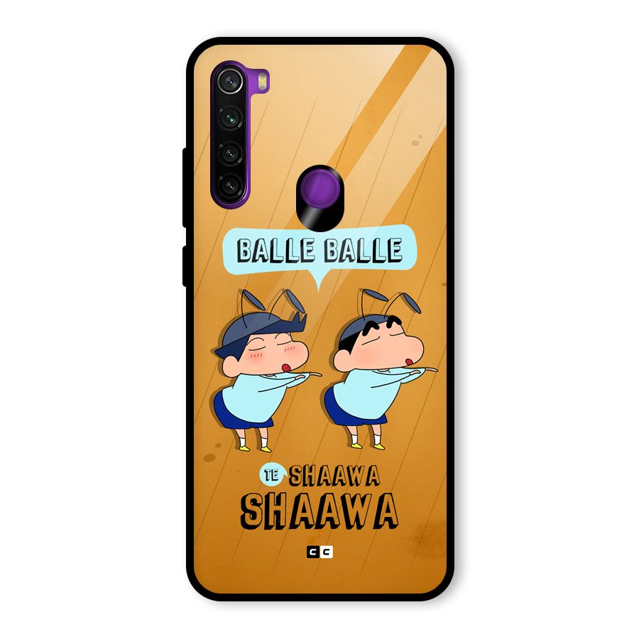 Balle Balle Shinchan Glass Back Case for Redmi Note 8
