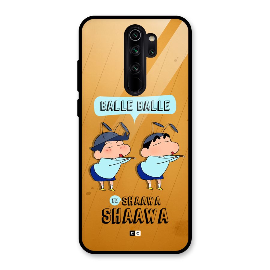 Balle Balle Shinchan Glass Back Case for Redmi Note 8 Pro