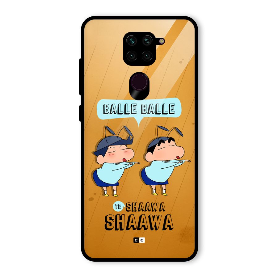 Balle Balle Shinchan Glass Back Case for Redmi Note 9