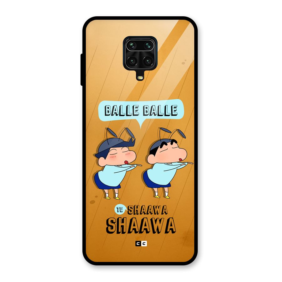 Balle Balle Shinchan Glass Back Case for Redmi Note 9 Pro