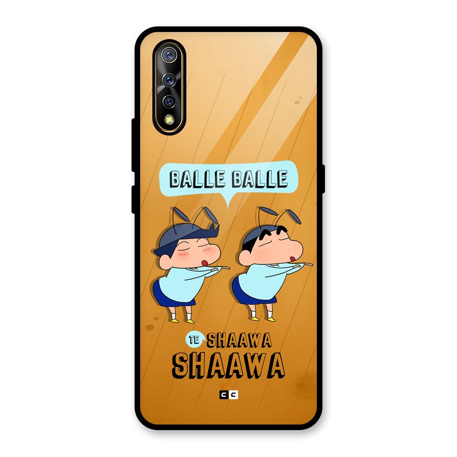Balle Balle Shinchan Glass Back Case for Vivo S1