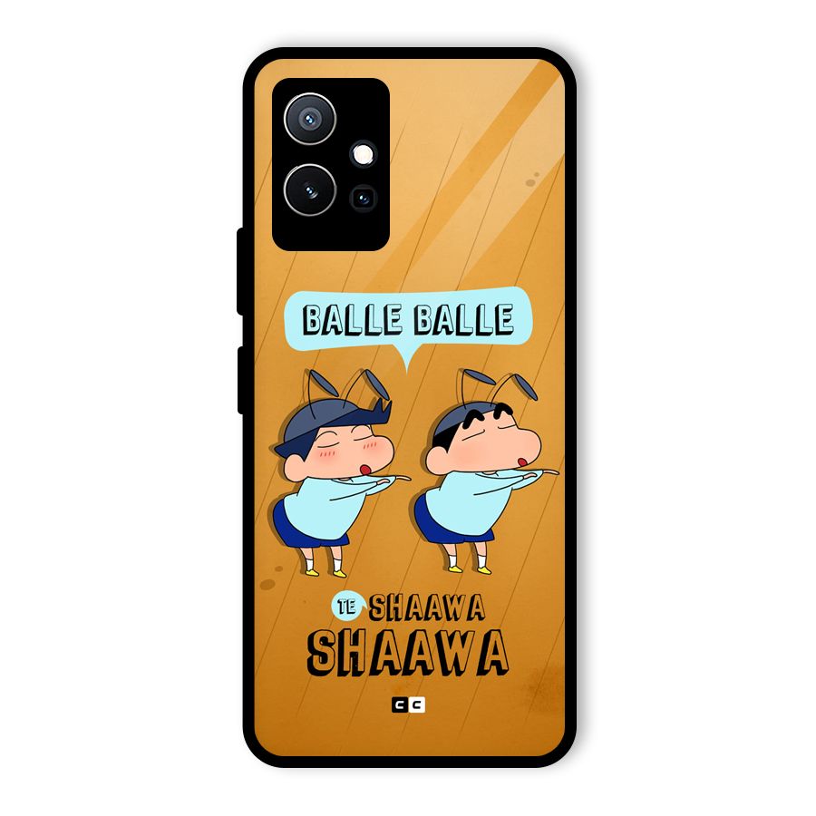 Balle Balle Shinchan Glass Back Case for Vivo T1 5G