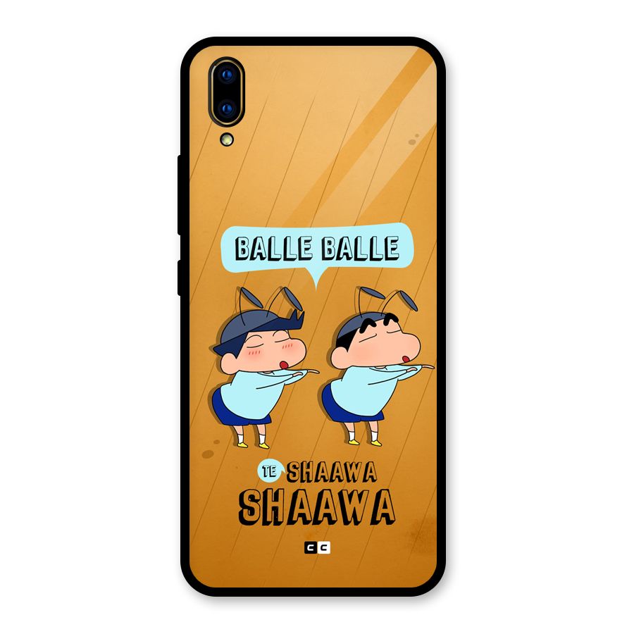 Balle Balle Shinchan Glass Back Case for Vivo V11 Pro