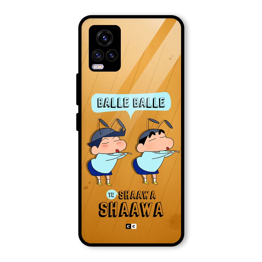 Balle Balle Shinchan Glass Back Case for Vivo V20 2021
