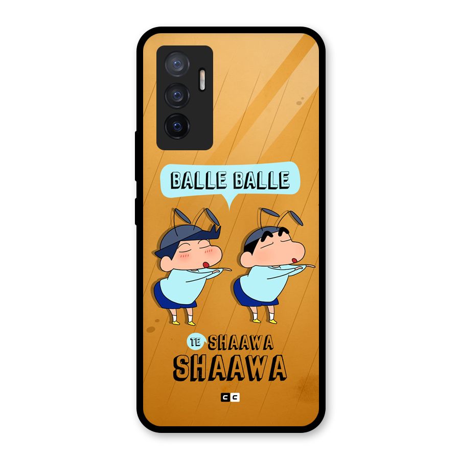 Balle Balle Shinchan Glass Back Case for Vivo V23e