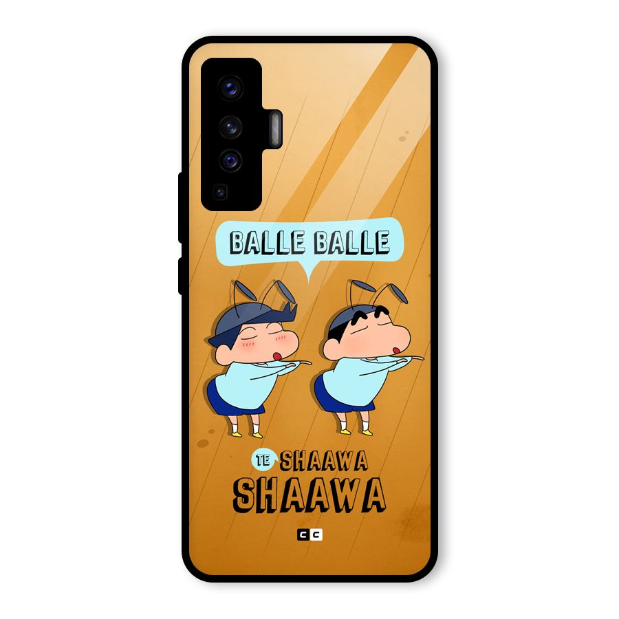 Balle Balle Shinchan Glass Back Case for Vivo X50