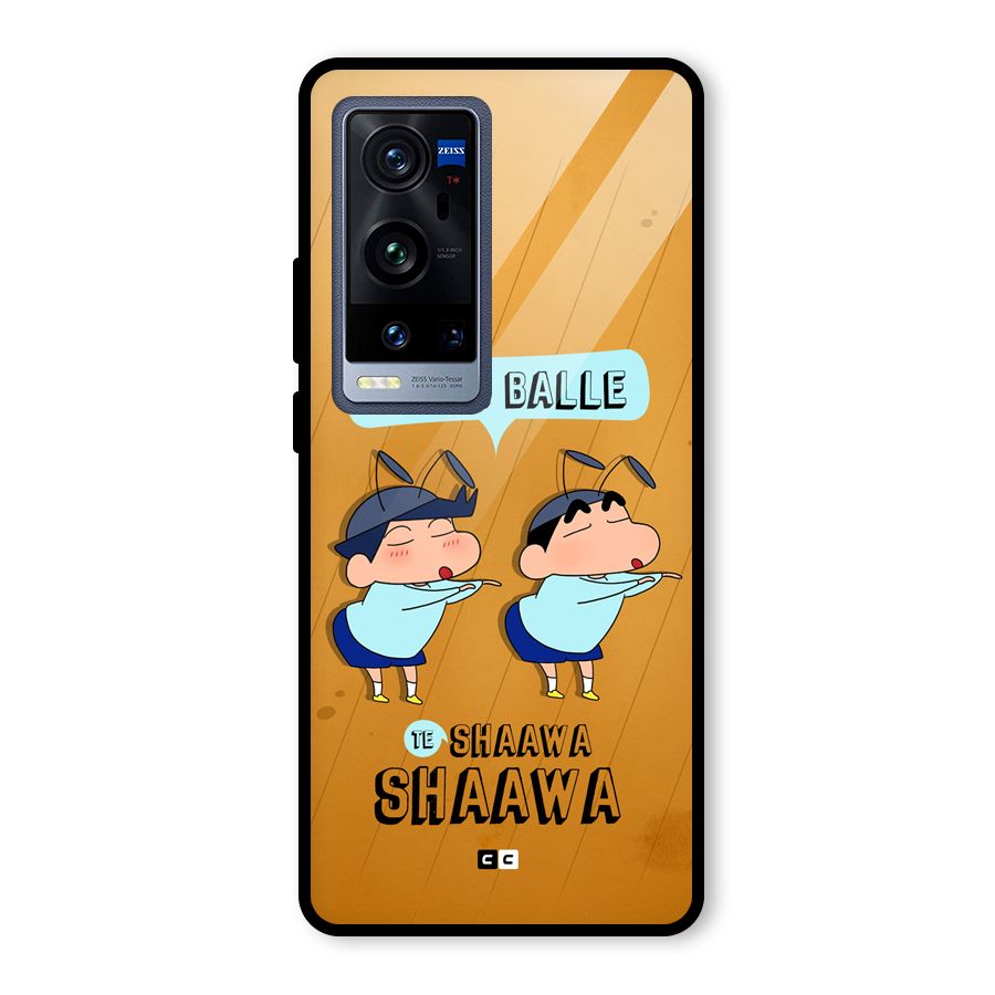 Balle Balle Shinchan Glass Back Case for Vivo X60 Pro Plus