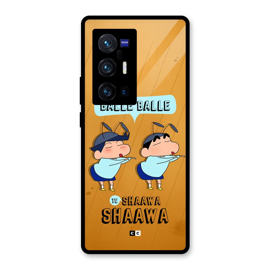 Balle Balle Shinchan Glass Back Case for Vivo X70 Pro Plus