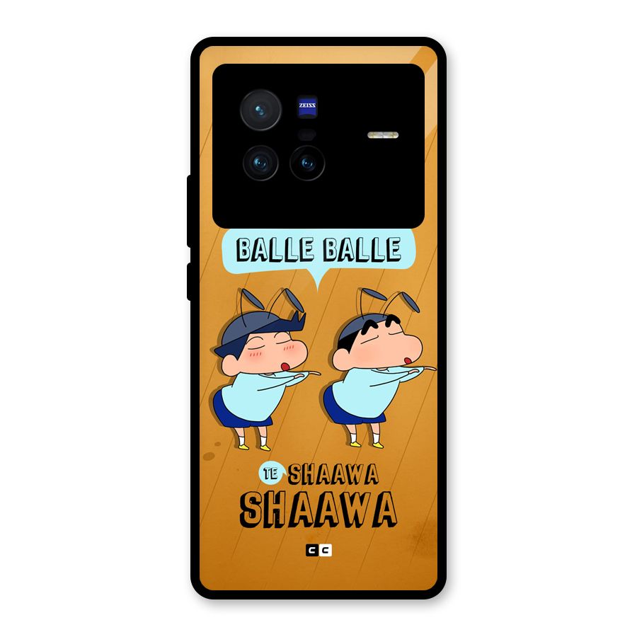 Balle Balle Shinchan Glass Back Case for Vivo X80