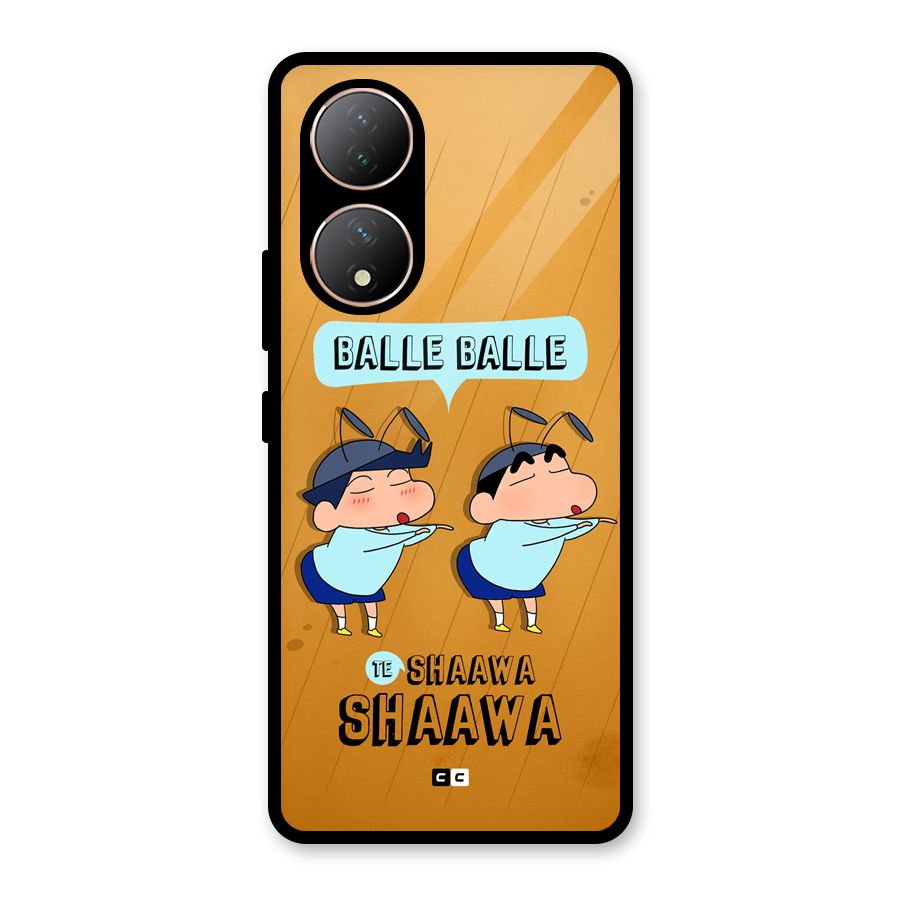 Balle Balle Shinchan Glass Back Case for Vivo Y100A
