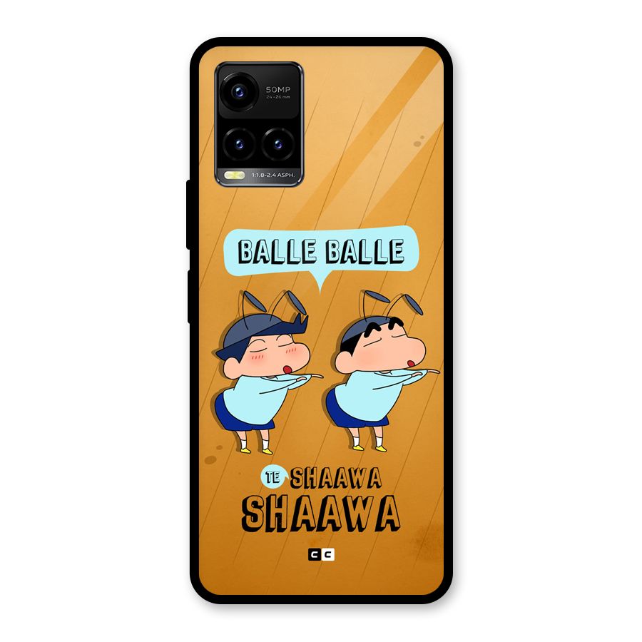 Balle Balle Shinchan Glass Back Case for Vivo Y21T