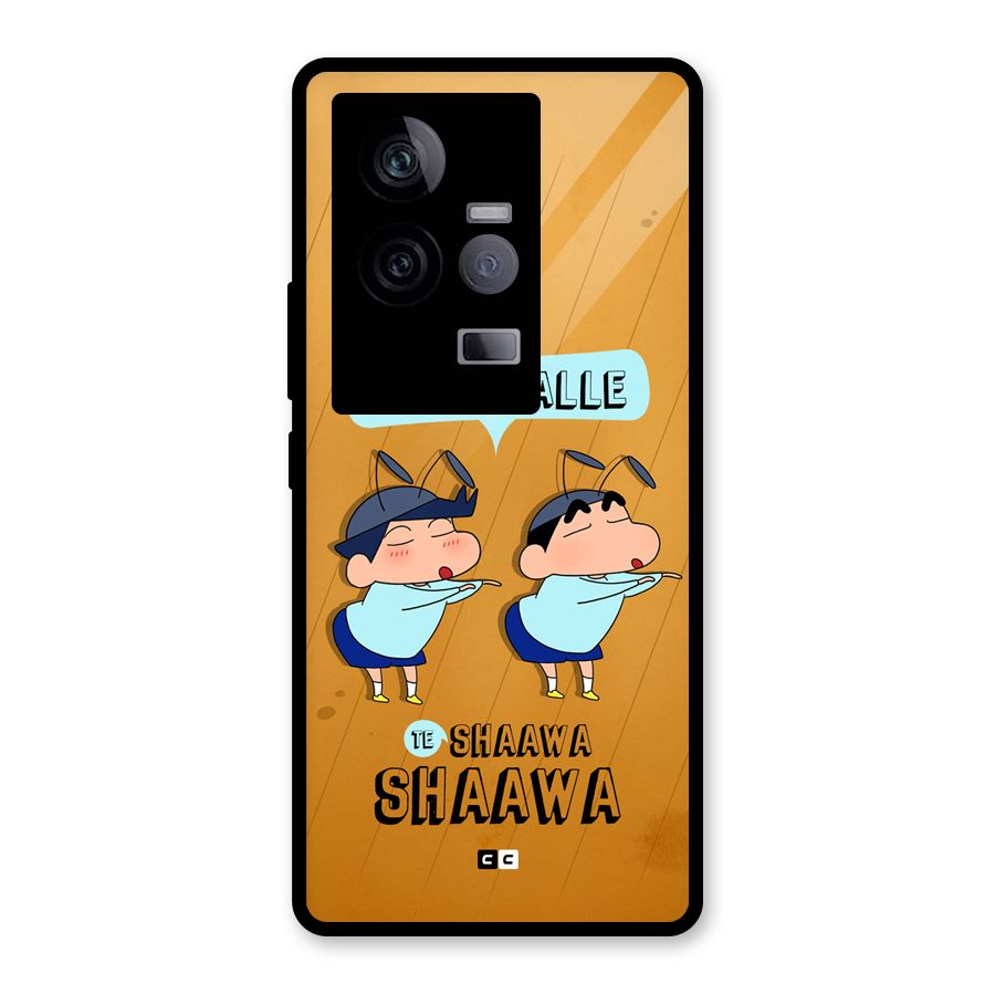 Balle Balle Shinchan Glass Back Case for Vivo iQOO 11 5G