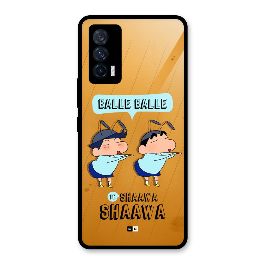 Balle Balle Shinchan Glass Back Case for Vivo iQOO 7 5G