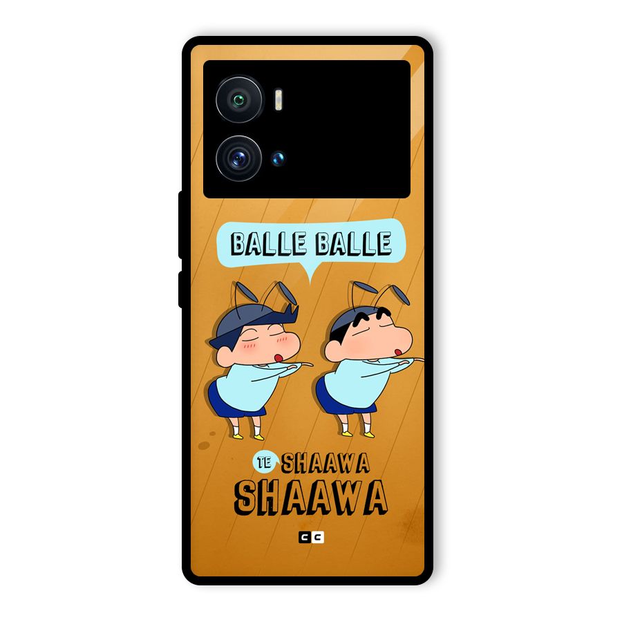 Balle Balle Shinchan Glass Back Case for Vivo iQOO 9 Pro