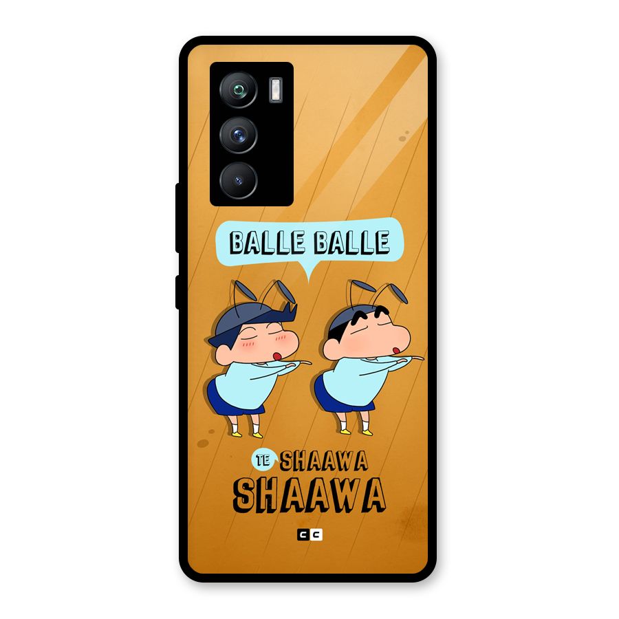 Balle Balle Shinchan Glass Back Case for Vivo iQOO 9 SE