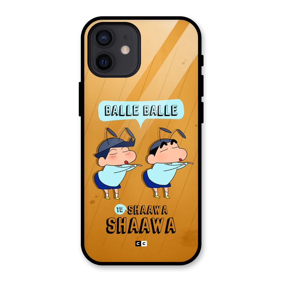 Balle Balle Shinchan Glass Back Case for iPhone 12