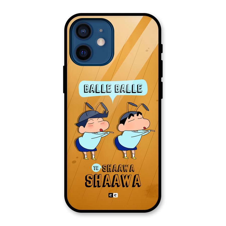 Balle Balle Shinchan Glass Back Case for iPhone 12 Mini