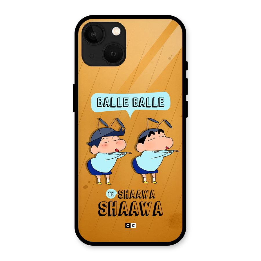 Balle Balle Shinchan Glass Back Case for iPhone 13