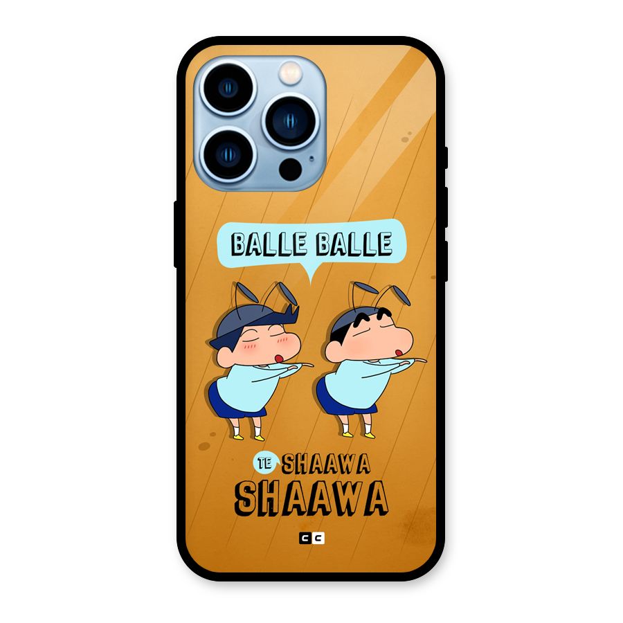Balle Balle Shinchan Glass Back Case for iPhone 13 Pro