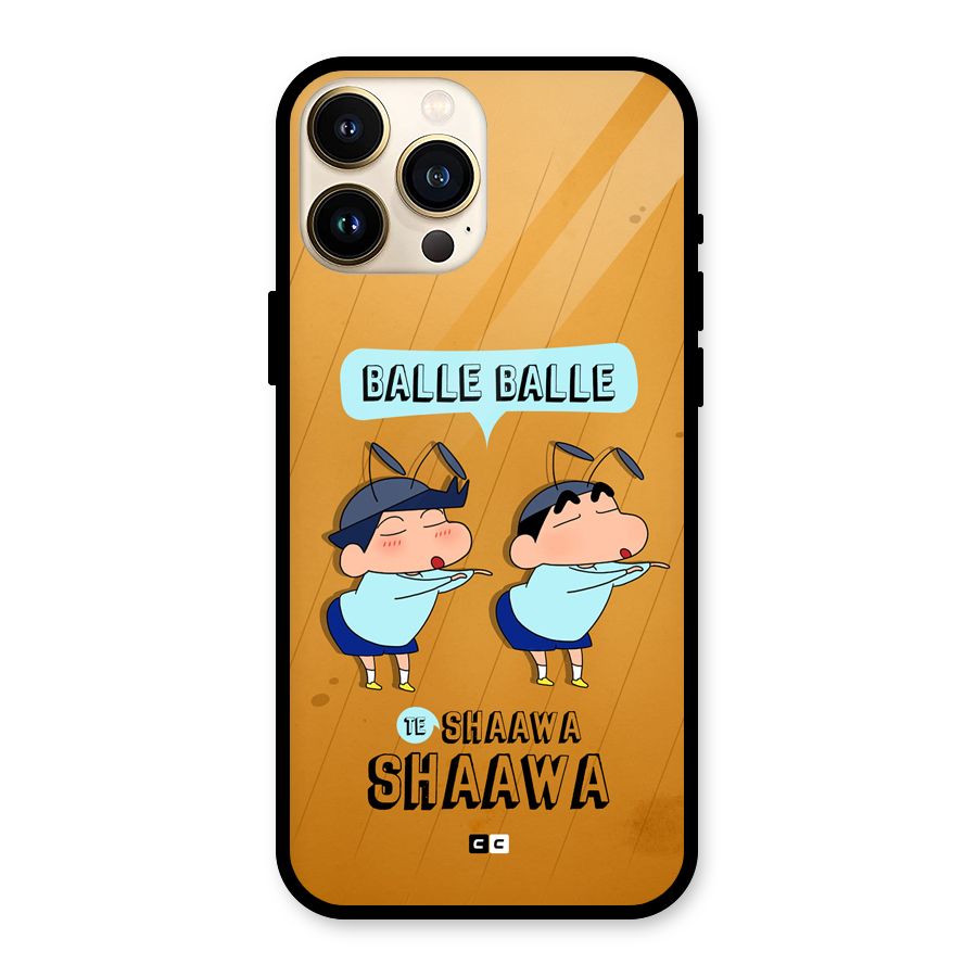 Balle Balle Shinchan Glass Back Case for iPhone 13 Pro Max