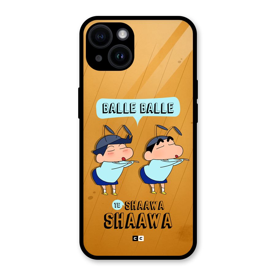 Balle Balle Shinchan Glass Back Case for iPhone 14