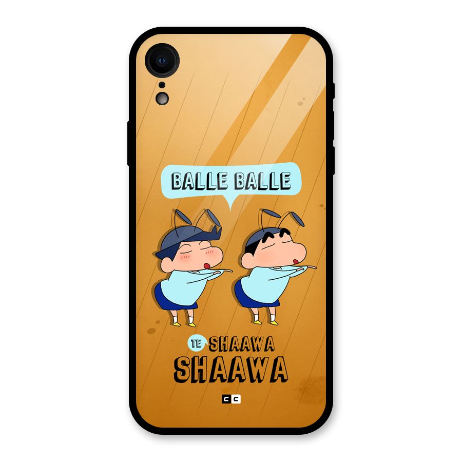 Balle Balle Shinchan Glass Back Case for iPhone XR