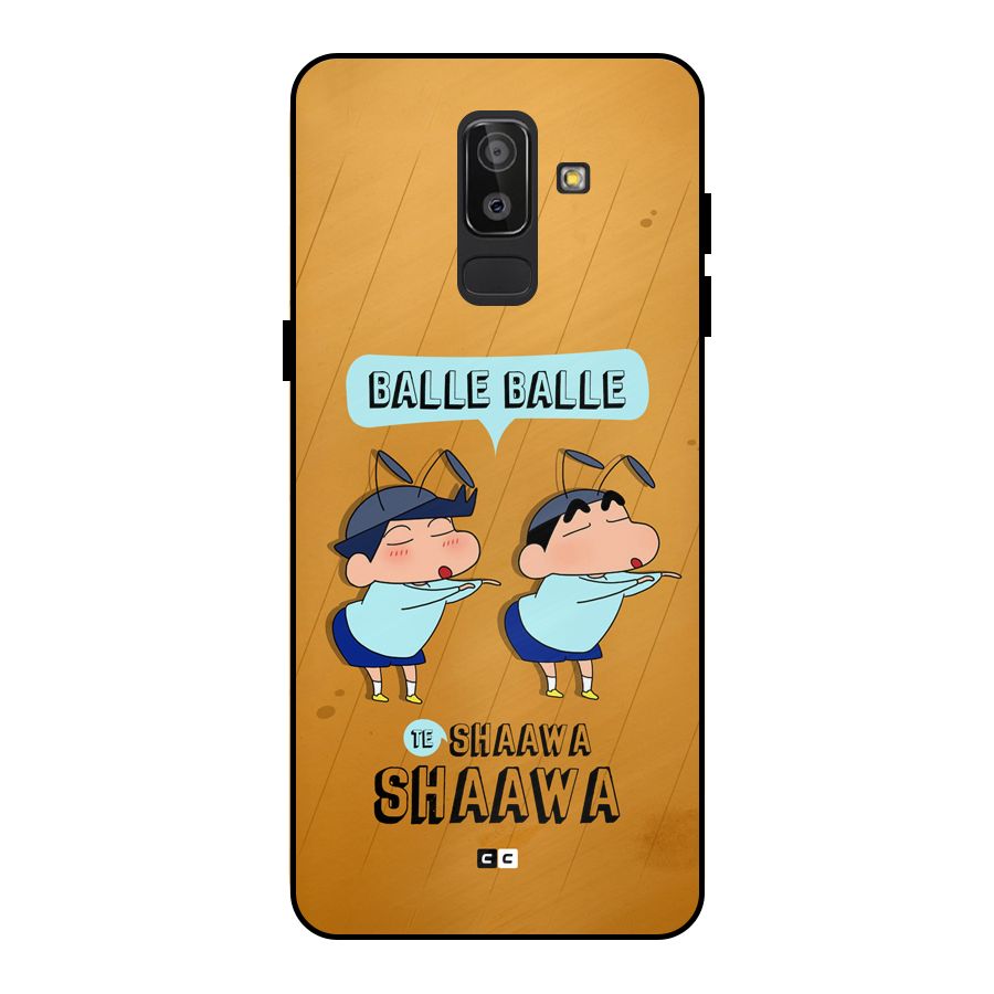 Balle Balle Shinchan Metal Back Case for Galaxy J8