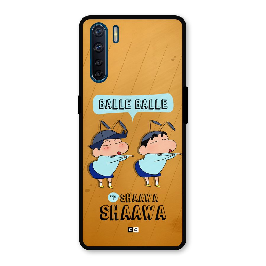 Balle Balle Shinchan Metal Back Case for Oppo F15