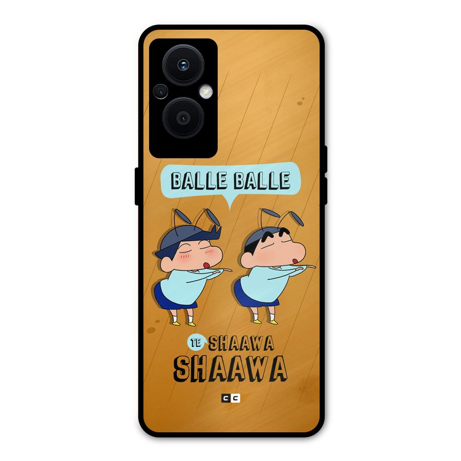 Balle Balle Shinchan Metal Back Case for Oppo F21 Pro 5G