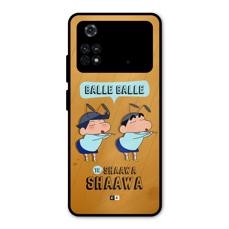 Balle Balle Shinchan Metal Back Case for Poco M4 Pro 4G