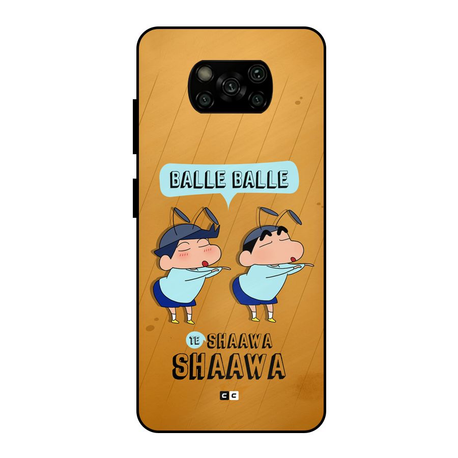 Balle Balle Shinchan Metal Back Case for Poco X3