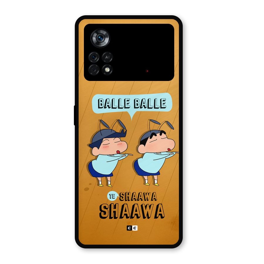 Balle Balle Shinchan Metal Back Case for Poco X4 Pro 5G