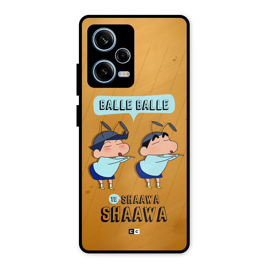 Balle Balle Shinchan Metal Back Case for Redmi Note 12 Pro