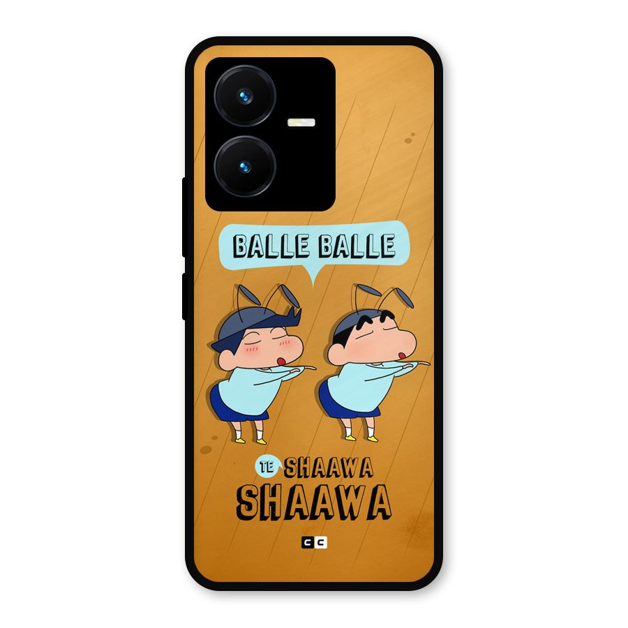Balle Balle Shinchan Metal Back Case for Vivo Y22