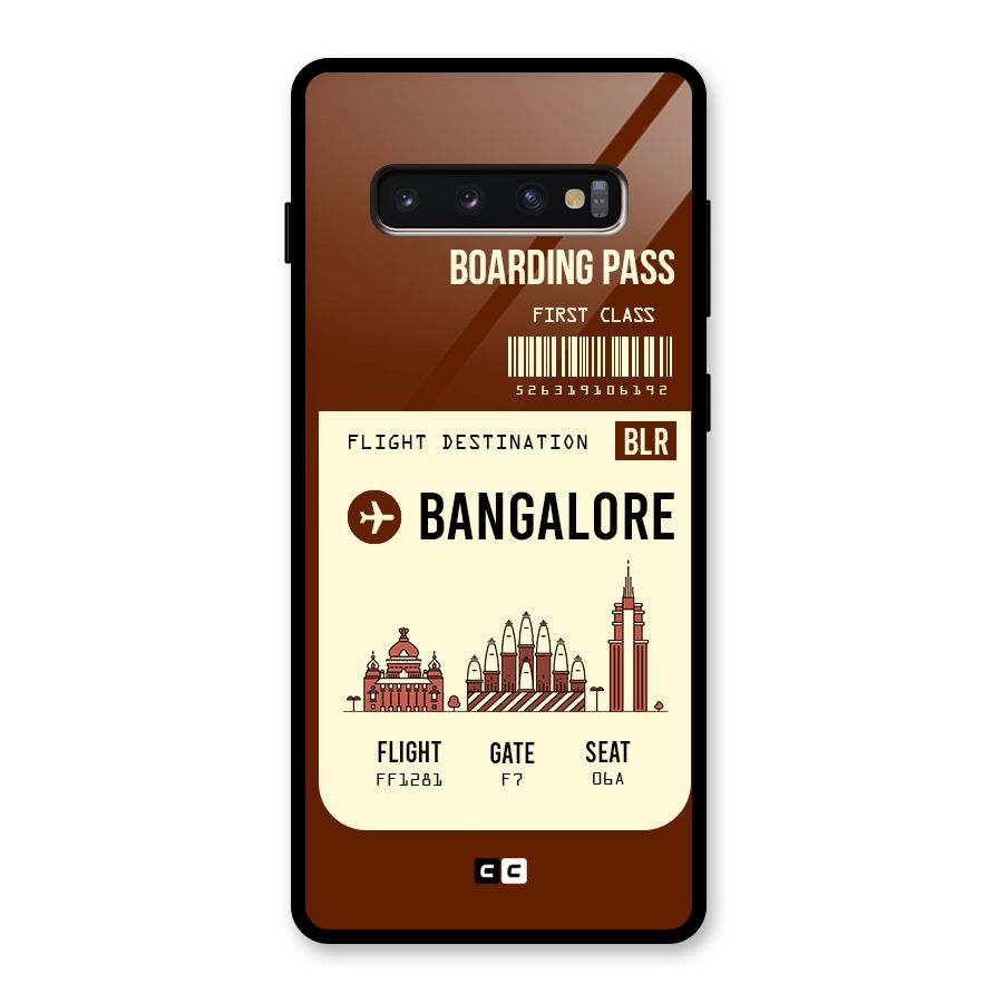 Bangalore Boarding Pass Glass Back Case for Galaxy S10 Plus