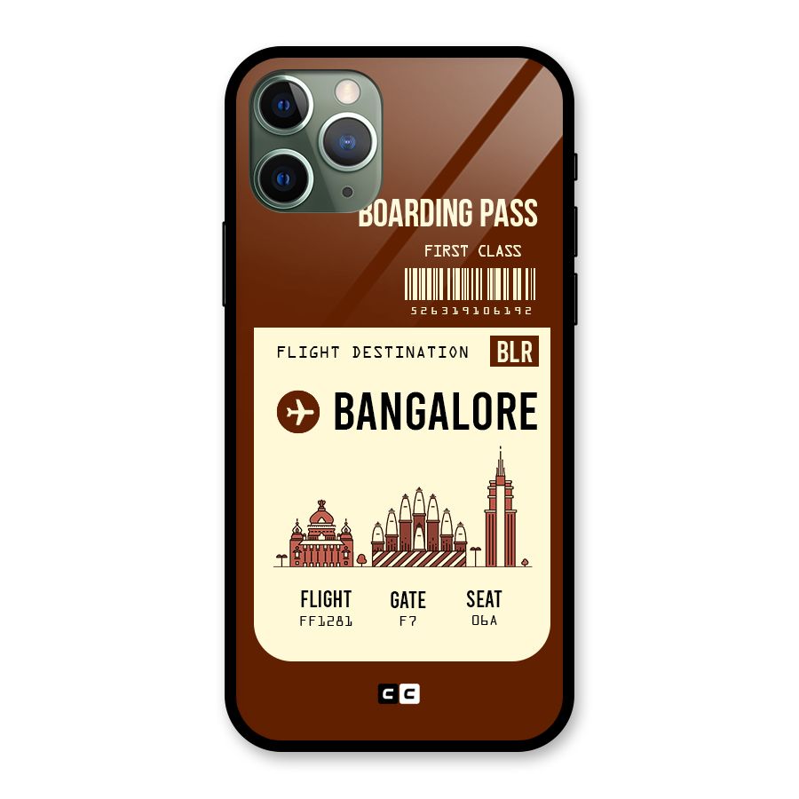 Bangalore Boarding Pass Glass Back Case for iPhone 11 Pro