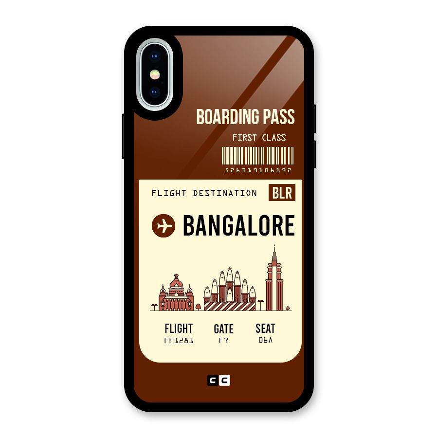 Bangalore Boarding Pass Glass Back Case for iPhone X