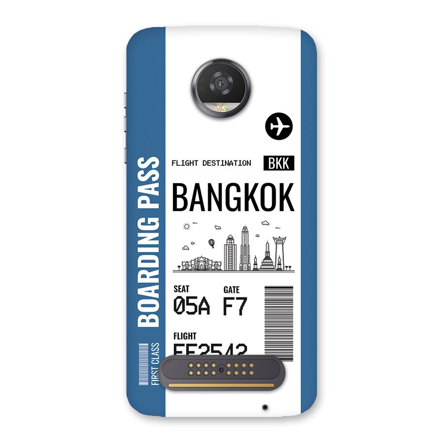 Bangkok Boarding Pass Back Case for Moto Z2 Play