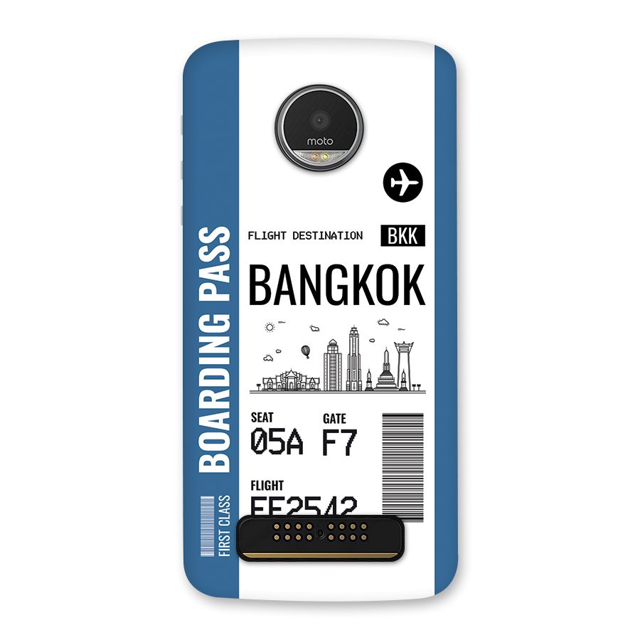 Bangkok Boarding Pass Back Case for Moto Z Play